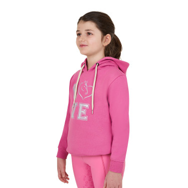 Mädchen-Kapuzenpullover Equestro Winter Love Rosa Schloss