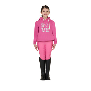 Mädchen-Kapuzenpullover Equestro Winter Love Rosa Schloss