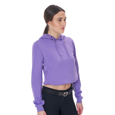 Damen-Sweatshirt Equestro mit Ausschnitten Unendliches Violett