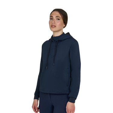 Damen-Sweatshirt Equestro mit Ausschnitten Marineblazer Marineblau