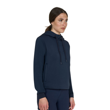 Damen-Sweatshirt Equestro mit Ausschnitten Marineblazer Marineblau