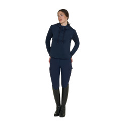 Damen-Sweatshirt Equestro mit Ausschnitten Marineblazer Marineblau