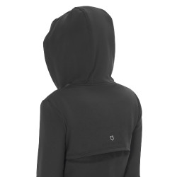 Damen-Sweatshirt Equestro mit Ausschnitten Schwarz