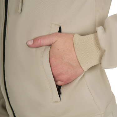 Damen-Kapuzensweatshirt Equestro Crop-Top Oxford-Tan Rosa