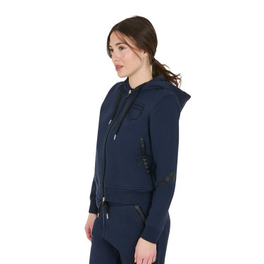 Damen-Sweatshirt Equestro Institutional mit Frontreißverschluss Marineblazer Marineblau