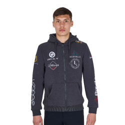 Herren-Hoodie Equestro mit Multi-Logo Asphalt Grau