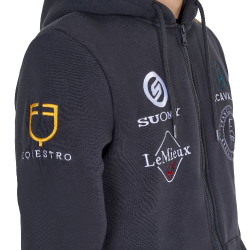 Herren-Hoodie Equestro mit Multi-Logo Asphalt Grau