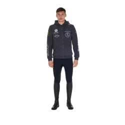 Herren-Hoodie Equestro mit Multi-Logo Asphalt Grau