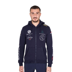 Herren-Hoodie Equestro mit Multi-Logo Marineblazer Marineblau