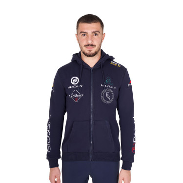 Herren-Hoodie Equestro mit Multi-Logo Marineblazer Marineblau