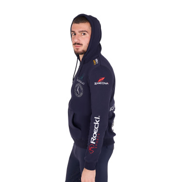 Herren-Hoodie Equestro mit Multi-Logo Marineblazer Marineblau