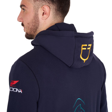 Herren-Hoodie Equestro mit Multi-Logo Marineblazer Marineblau