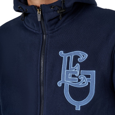 Herren-Sweatshirt Equestro EQ mit Frontreißverschluss Marineblazer Marineblau