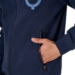 Herren-Sweatshirt Equestro EQ mit Frontreißverschluss Marineblazer Marineblau
