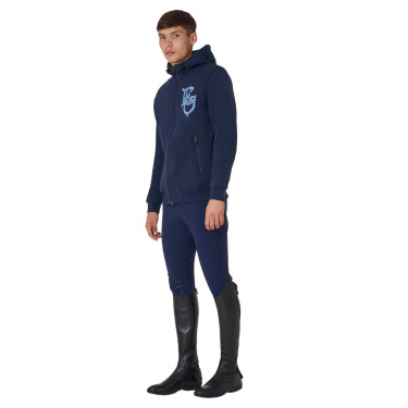 Herren-Sweatshirt Equestro EQ mit Frontreißverschluss Marineblazer Marineblau