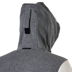 Herren-Sweatshirt Equestro Institutional zweifarbig mit Frontreißverschluss Meliertes Grau / Antikweiß