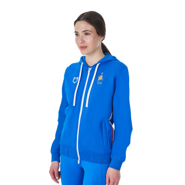 Damen-Fleece-Sweatshirt Equestro x FISE Blau aus Savoyen