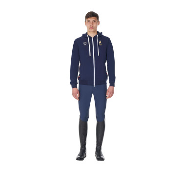Herren-Fleece-Sweatshirt Equestro x FISE Marineblazer Marineblau
