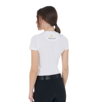 Damen-T-Shirt Equestro Slim-Fit Moonlight mit Aufdruck, kurzärmelig Weiß Weiß Damen-T-Shirt Equestro Slim-Fit Moonlight mit Aufdruck, kurzärmelig Weiß Weiß