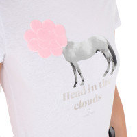 Damen-T-Shirt Equestro Head In The Clouds aus Baumwolle, kurzärmelig Weiß Wei&amp;szlig;