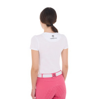 Damen-T-Shirt Equestro So Lovely aus Baumwolle mit kurzen Ärmeln Weiß Wei&amp;szlig;
