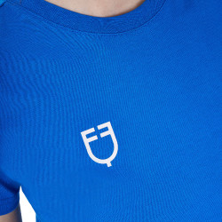 Damen T‑Shirt Equestro x FISE, Slim‑Fit, kurzärmlig Blau aus Savoyen