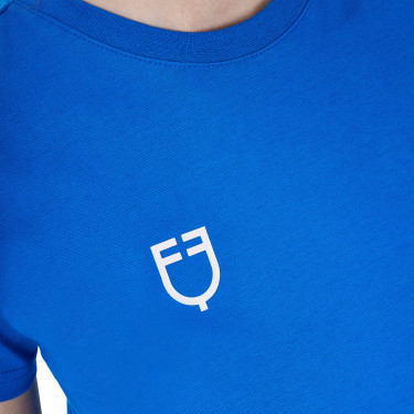 Damen T‑Shirt Equestro x FISE, Slim‑Fit, kurzärmlig Blau aus Savoyen
