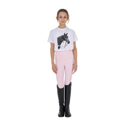 Mädchen-T-Shirt Equestro Ready To The Party aus Baumwolle mit Strass, kurzärmlig Weiß Wei&amp;szlig;