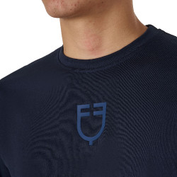 Herren-T-Shirt Equestro Basic mit Ton-in-Ton-Logo, kurzärmelig Marine Marineblau Herren-T-Shirt Equestro Basic mit Ton-in-Ton-Logo, kurzärmelig Marine Marineblau