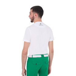 Herren-T-Shirt Equestro Horse Club aus Baumwolle mit kurzen Ärmeln Weiß Wei&amp;szlig;
