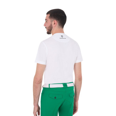 Herren-T-Shirt Equestro Horse Club aus Baumwolle mit kurzen Ärmeln Weiß Wei&amp;szlig;