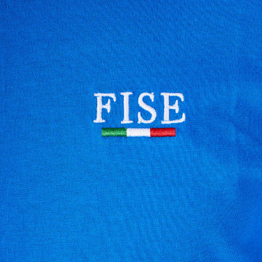 Herren-T-Shirt Equestro x FISE, Slim Fit, kurzärmelig Blau aus Savoyen