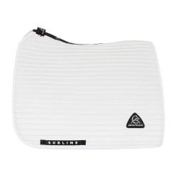 Acavallo Sublime Dressurschabracke aus Wildleder mit Streifen Weiß Wei&szlig;