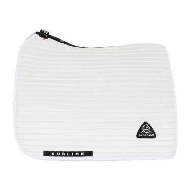 Acavallo Sublime Dressurschabracke aus Wildleder mit Streifen Weiß Wei&szlig;