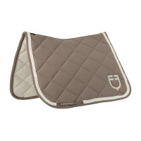 Equestro Dressurschabracke mit geflochtener Kordel Walnuss / Antikweiß Braun