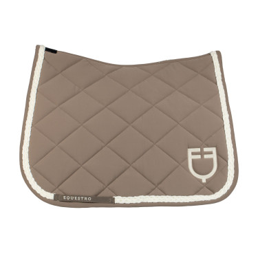 Equestro Dressurschabracke mit geflochtener Kordel Walnuss / Antikweiß Braun