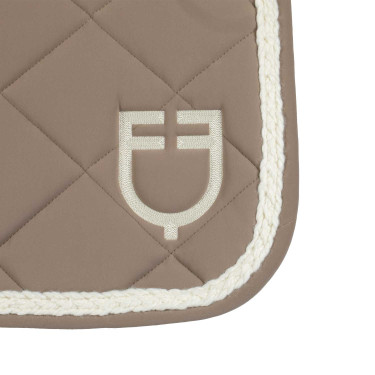 Equestro Dressurschabracke mit geflochtener Kordel Walnuss / Antikweiß Braun