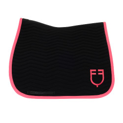 Equestro Dressurschabracke Wave aus technischem Gewebe, gesteppt Schwarz / Geißblatt