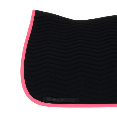 Equestro Dressurschabracke Wave aus technischem Gewebe, gesteppt Schwarz / Geißblatt