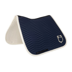 Equestro Dressurschabracke Wave aus technischem Gewebe, gesteppt Marineblazer / Antikweiß Marineblau