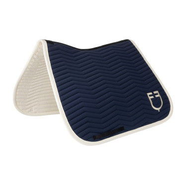 Equestro Dressurschabracke Wave aus technischem Gewebe, gesteppt Marineblazer / Antikweiß Marineblau