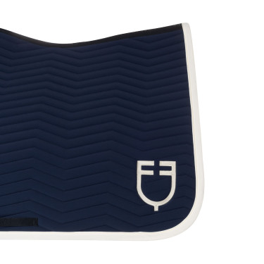 Equestro Dressurschabracke Wave aus technischem Gewebe, gesteppt Marineblazer / Antikweiß Marineblau