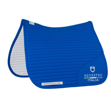 Dressur-Schabracke Equestro x FISE mit gesticktem Logo Blau aus Savoyen