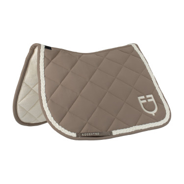 Equestro Springschabracke mit geflochtener Kordel Walnuss / Antikweiß Braun