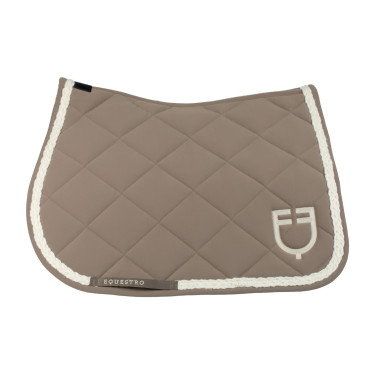 Equestro Springschabracke mit geflochtener Kordel Walnuss / Antikweiß Braun