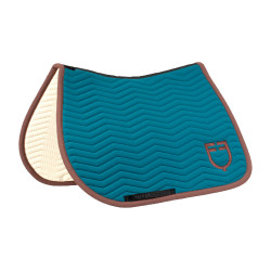 Equestro Springschabracke Wave, gesteppt, aus technischem Gewebe Koralle blau / braun