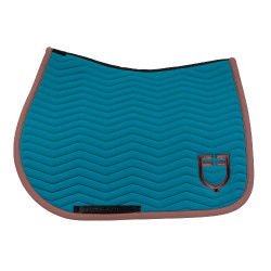 Equestro Springschabracke Wave, gesteppt, aus technischem Gewebe Koralle blau / braun
