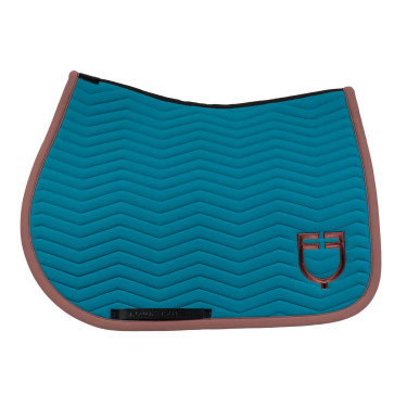 Equestro Springschabracke Wave, gesteppt, aus technischem Gewebe Koralle blau / braun