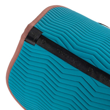 Equestro Springschabracke Wave, gesteppt, aus technischem Gewebe Koralle blau / braun