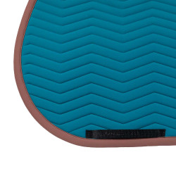 Equestro Springschabracke Wave, gesteppt, aus technischem Gewebe Koralle blau / braun